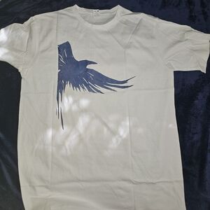 Men's White T-Shirt with Blue Graphic